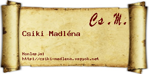 Csiki Madléna névjegykártya